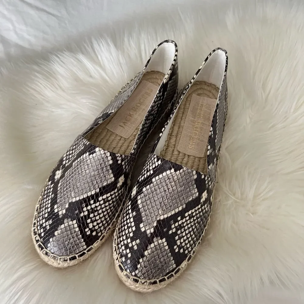 Jack Rogers platform snake skin espadrilles